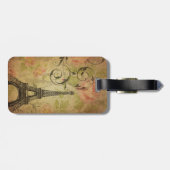 Romantische Herfst Herfstdamast Paris Eiffeltoren Bagagelabel (Achterkant horizontaal)