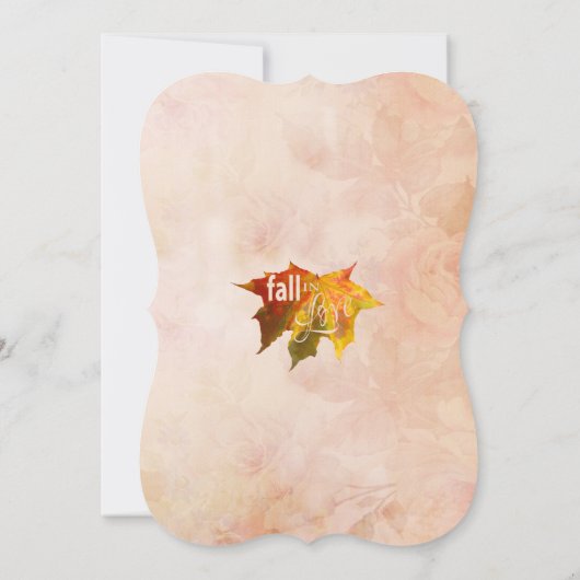 Romantische Herfst in de liefde kant oude papieren Kaart (Achterkant)