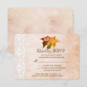 Romantische Herfst in Liefde Trouwen RSVP Invitati (Voorkant / Achterkant)