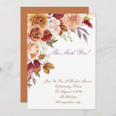 ROMANTISCHE HERFST KLEUREN BRUIDSDOUCHE UITNODIGIN KAART (Voorkant / Achterkant)