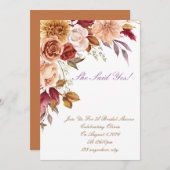 ROMANTISCHE HERFST KLEUREN BRUIDSDOUCHE UITNODIGIN KAART (Voorkant / Achterkant)