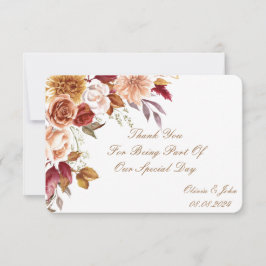 ROMANTISCHE HERFST KLEUREN VRIJGEZELLENFEEST BEDANKKAART