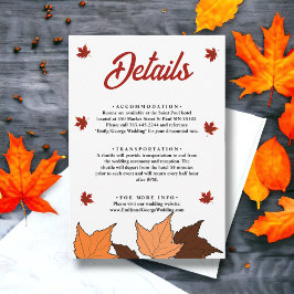 Romantische herfst laat bordeaux chique bruiloft d informatiekaartje