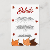 Romantische herfst laat bordeaux chique bruiloft d informatiekaartje (Voorkant)