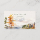 Romantische herfst Lake Wedding Place Card Plaatskaartje (Achterkant)