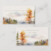 Romantische herfst Lake Wedding Place Card Plaatskaartje (Voorkant / Achterkant)