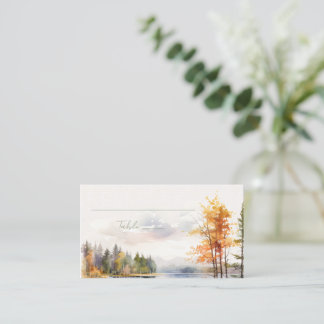 Romantische herfst Lake Wedding Place Card Plaatskaartje