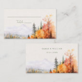 Romantische herfst Lake Wedding Place Card Plaatskaartje (Voorkant / Achterkant)