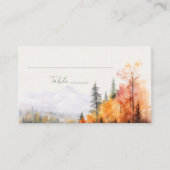 Romantische herfst Lake Wedding Place Card Plaatskaartje (Voorkant)