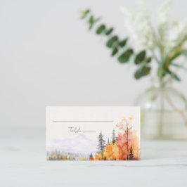 Romantische herfst Lake Wedding Place Card Plaatskaartje