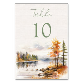 Romantische herfst meer bruiloft kaart