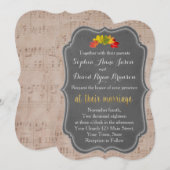 Romantische Herfst Muziekblad Huwelijksuitnodiging Kaart (Voorkant / Achterkant)