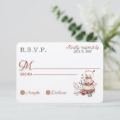 Romantische Herfst Oranje Spice RSVP kaarten (Staand voorkant)