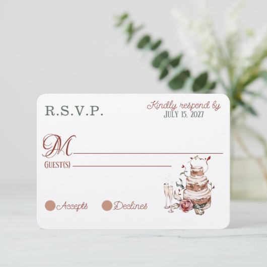 Romantische Herfst Oranje Spice RSVP kaarten (Staand voorkant)