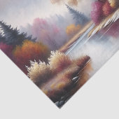 Romantische herfst River Scene Landschap Decoupage Tissuepapier (Detail)