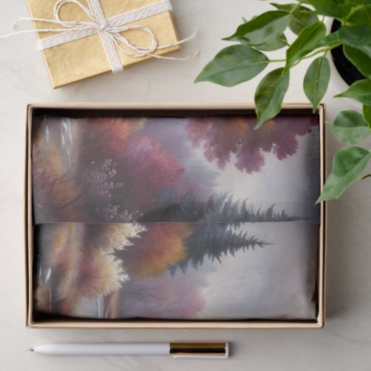 Romantische herfst River Scene Landschap Decoupage Tissuepapier (Geschenk)