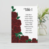 Romantische Herfst rode roos bruiloft teken zitgra Kaart (Staand voorkant)