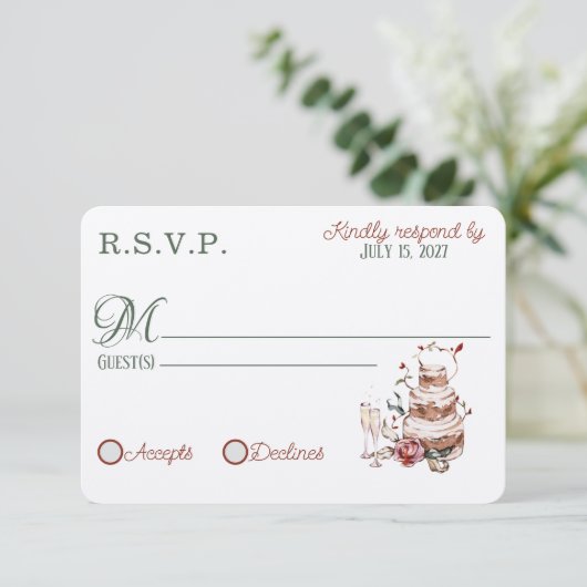 Romantische Herfst RSVP kaarten (Staand voorkant)