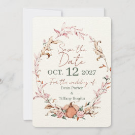 Romantische herfst save the dates date