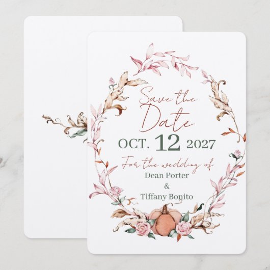 Romantische Herfst Save The Dates Save The Date (Voorkant / Achterkant)