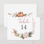 Romantische Herfst Tafel Nummers Save The Date (Voorkant / Achterkant)