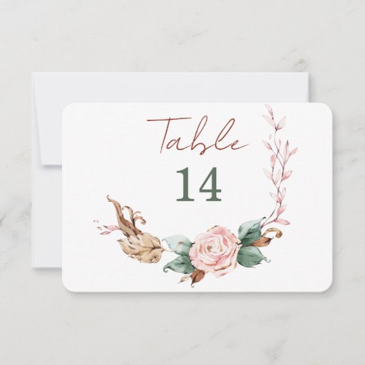 Romantische Herfst Tafel Nummers Save The Date (Voorkant)