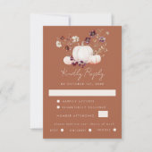 Romantische Herfst Terracotta Wildflower Wedding RSVP Kaartje (Voorkant)