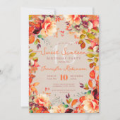 Romantische Herfst Tuin Bloemenzoet 16 Champagne Kaart (Voorkant)