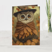 Romantische Herfst Uil Gedicht Herfst Jubileum Woo Feestdagen Kaart (Voorkant)