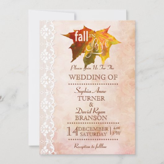 Romantische herfst verliefd romantische trouwkaart kaart (Voorkant)