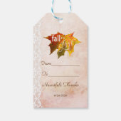 Romantische Herfst Verliefd Trouwen Cadeaulabel (Achterkant)