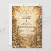 Romantische herfst wilde bloemen bruiloft kaart (Voorkant)