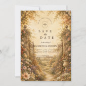 Romantische herfst wilde bloemen bruiloft save the date (Voorkant)
