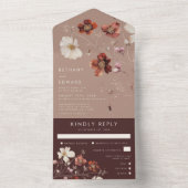 Romantische Herfst Wildflower Wedding All In One Uitnodiging (Binnen)