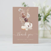 Romantische Herfst Wildflower Wedding Bedankkaart (Staand voorkant)