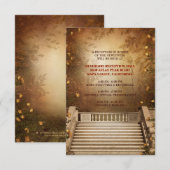 Romantische Herfstbladeren en Kolommen Ontvangstka Informatiekaartje (Voorkant / Achterkant)