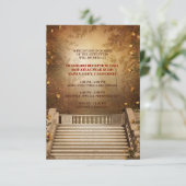 Romantische Herfstbladeren en Kolommen Ontvangstka Informatiekaartje (Staand voorkant)