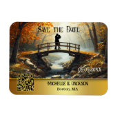 Romantische Herfstbos Save the Date Magneet (Horizontaal)
