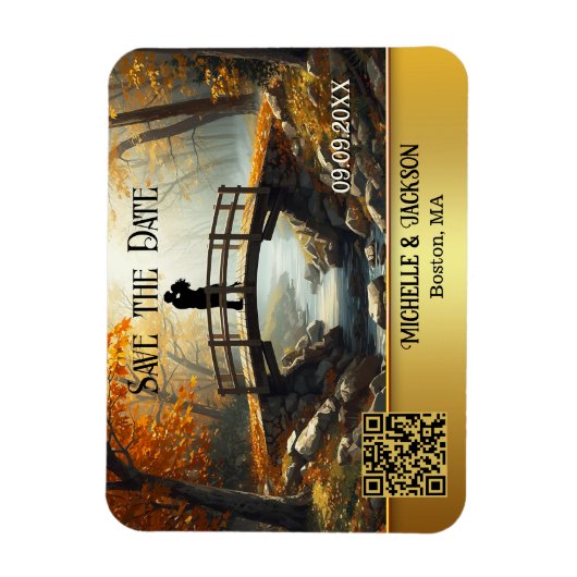 Romantische Herfstbos Save the Date Magneet (Verticaal)