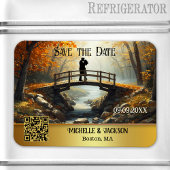 Romantische Herfstbos Save the Date Magneet