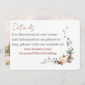 Romantische herfstbruiloft detailkaarten save the date (Voorkant / Achterkant)