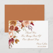 ROMANTISCHE HERFSTKLEUREN BRUIDSSCHMAUS BEDANKKAART (Voorkant / Achterkant)