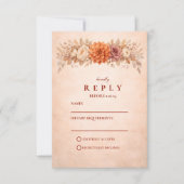 Romantische herfsttuinbruiloft RSVP kaartje (Voorkant)