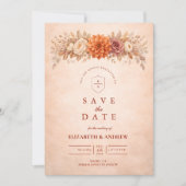 Romantische herfsttuinbruiloft save the date (Voorkant)