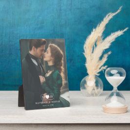 Romantische herinneringsplaquette voor verliefde k fotoplaat