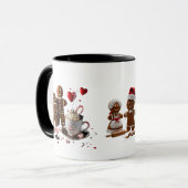 Romantische hete cacaogingerbreadkoppel Premium  Mok (Voorkant links)