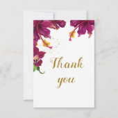 romantische hibiscus bloemen botanisch bedankkaart (Voorkant)