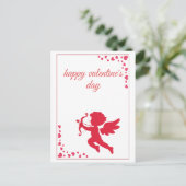 Romantische Hoek van de Liefdescupido Valentijnsda Feestdagenkaart (Staand voorkant)