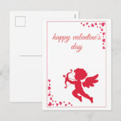 Romantische Hoek van de Liefdescupido Valentijnsda Feestdagenkaart (Voorkant / Achterkant)