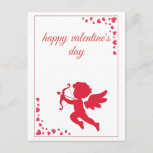 Romantische Hoek van de Liefdescupido Valentijnsda Feestdagenkaart